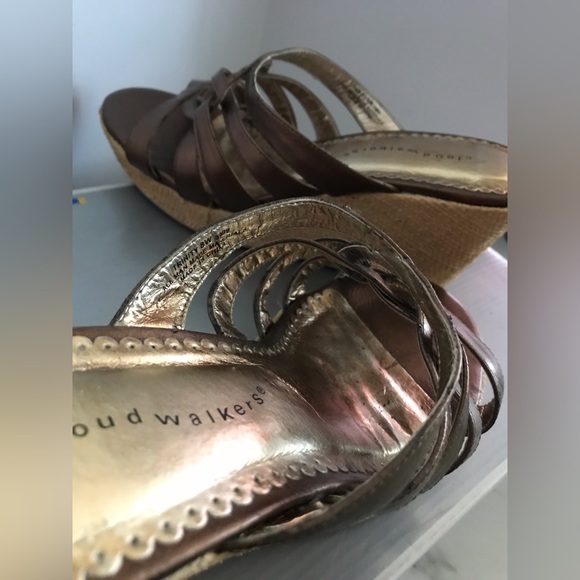 Cloud walker bronze trinity wedge slip on sandal 8W - Picture 7 of 16